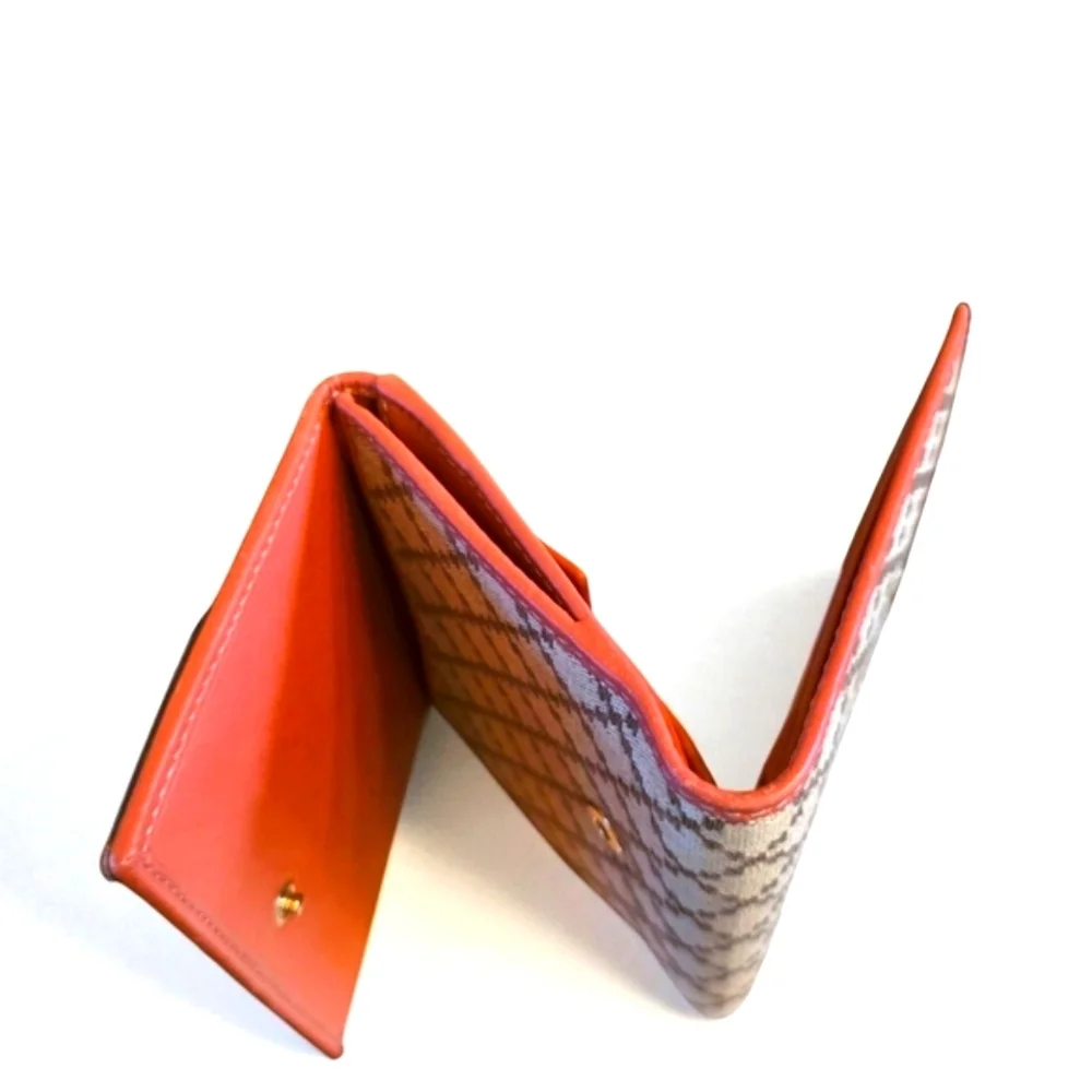 Vintage Gucci Diamante Canvas Bifold Wallet - Rust Leather Trim & GG Emblem - Picture 8 of 16